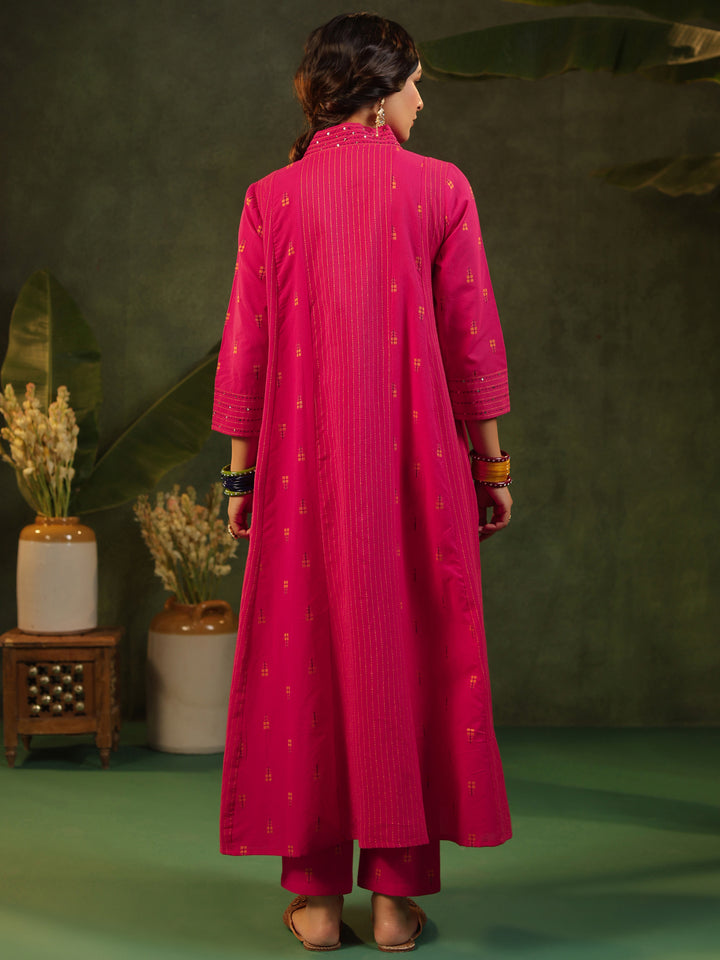 Rani - Pink Handloom Suit Set