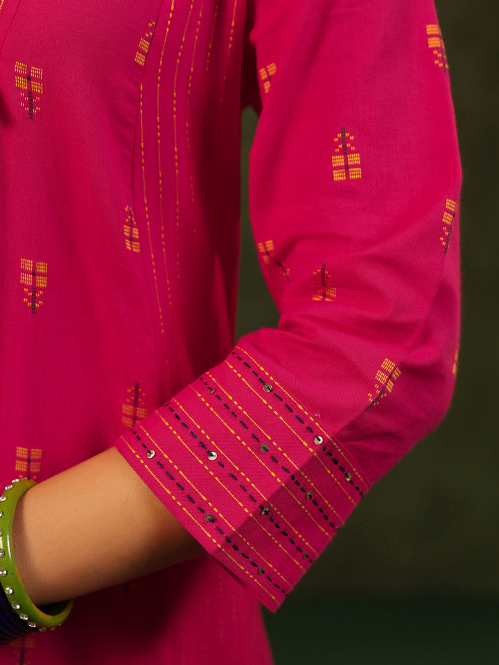 Rani - Pink Handloom Suit Set