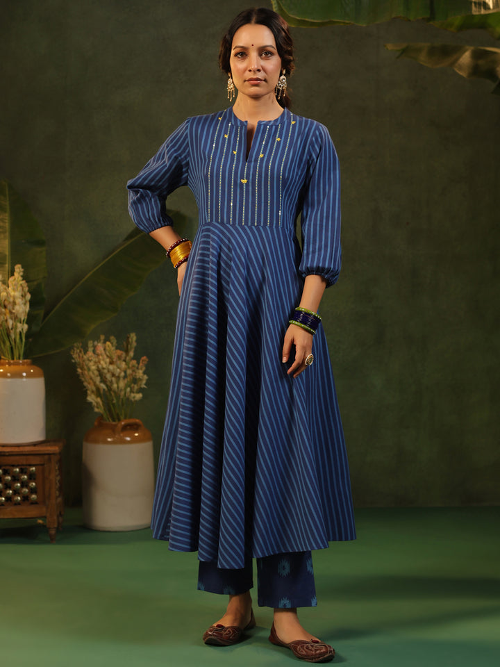 Irashi - Blue Handloom suit set