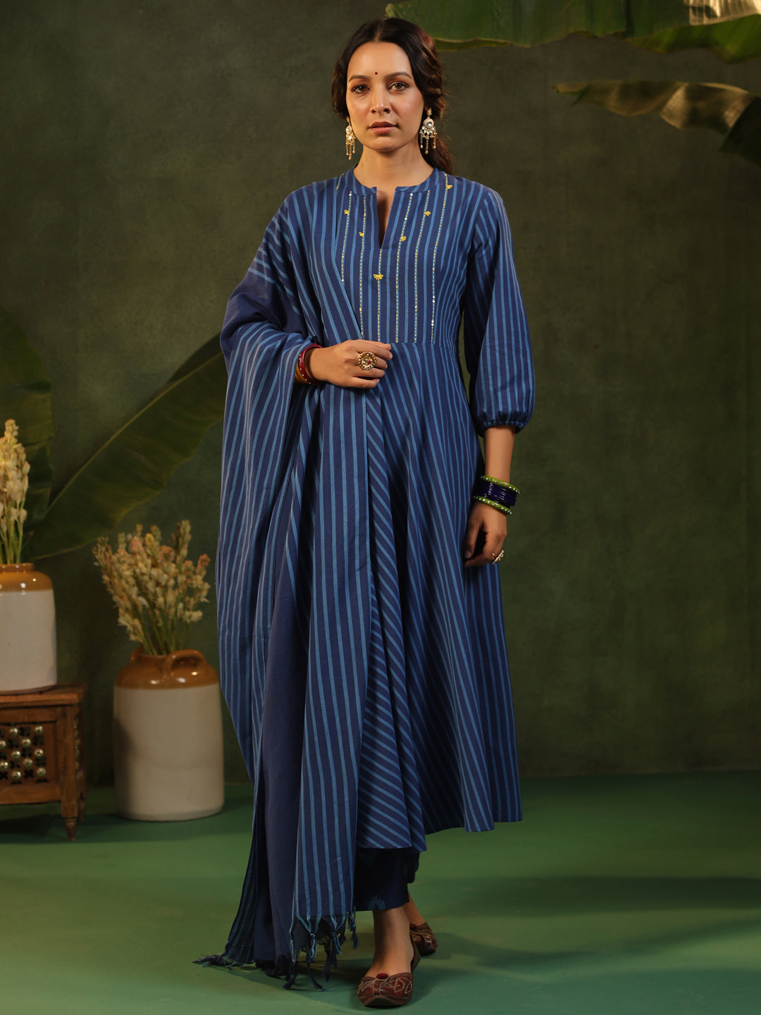 Irashi - Blue Handloom suit set