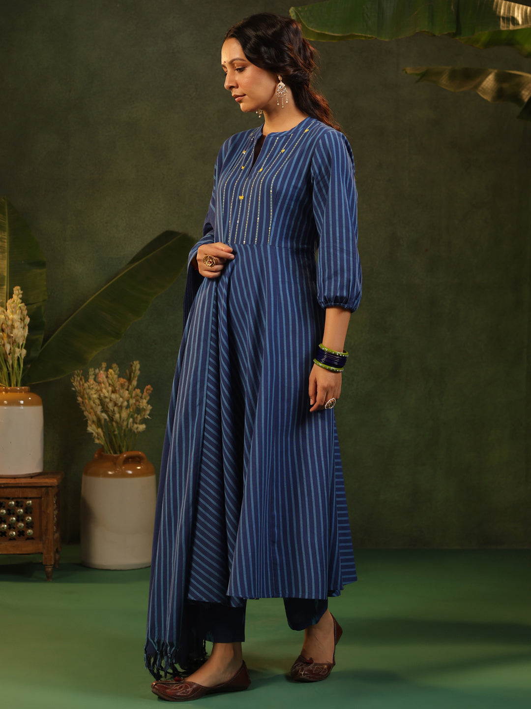 Irashi - Blue Handloom suit set