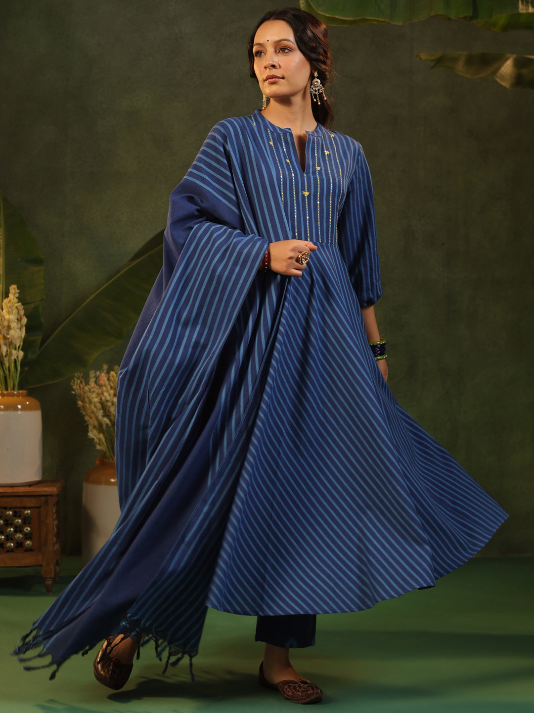 Irashi - Blue Handloom suit set