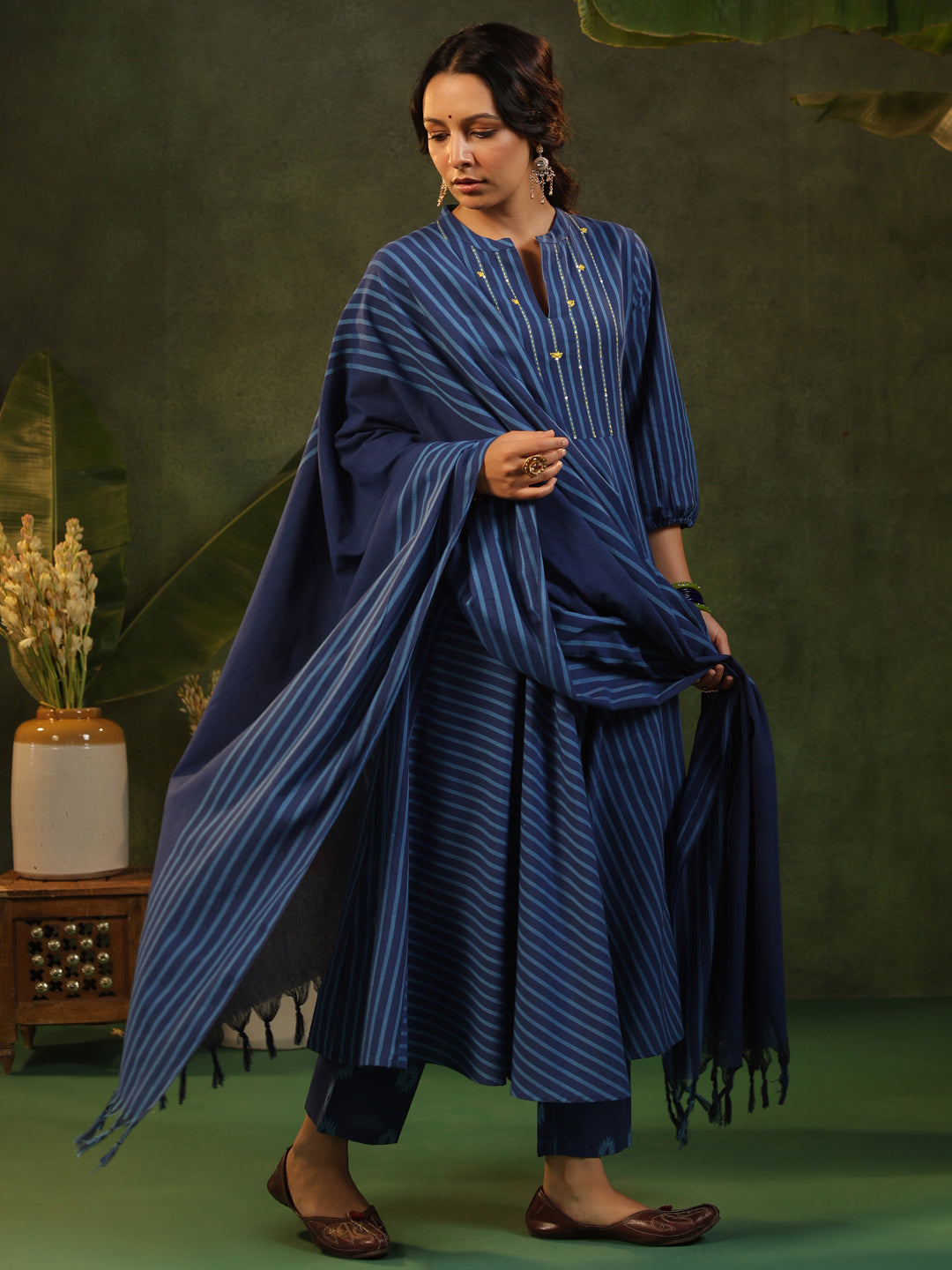 Irashi - Blue Handloom suit set