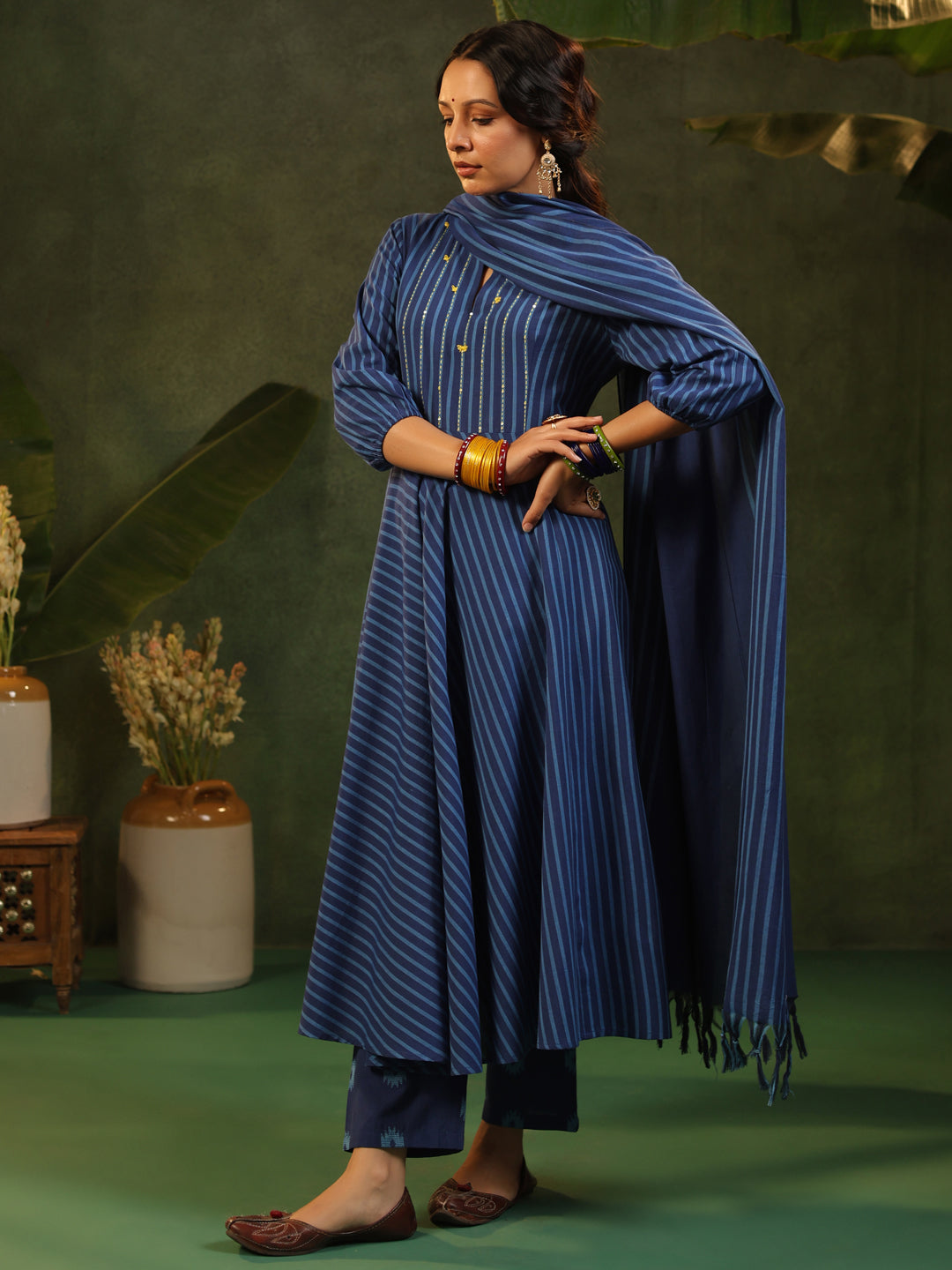 Irashi - Blue Handloom suit set