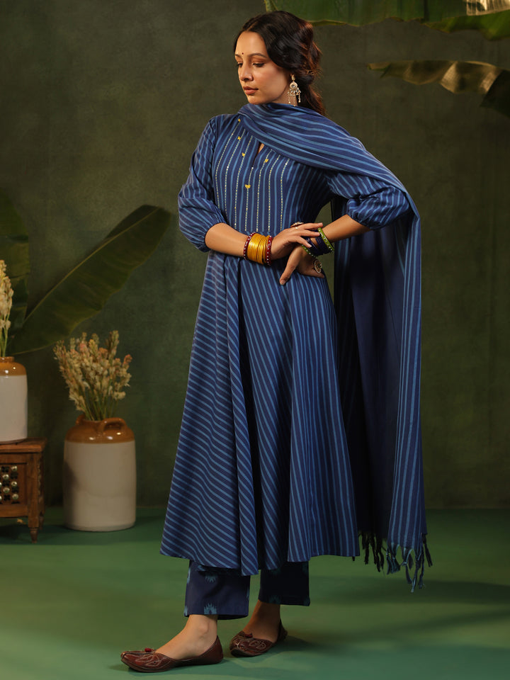 Irashi - Blue Handloom suit set