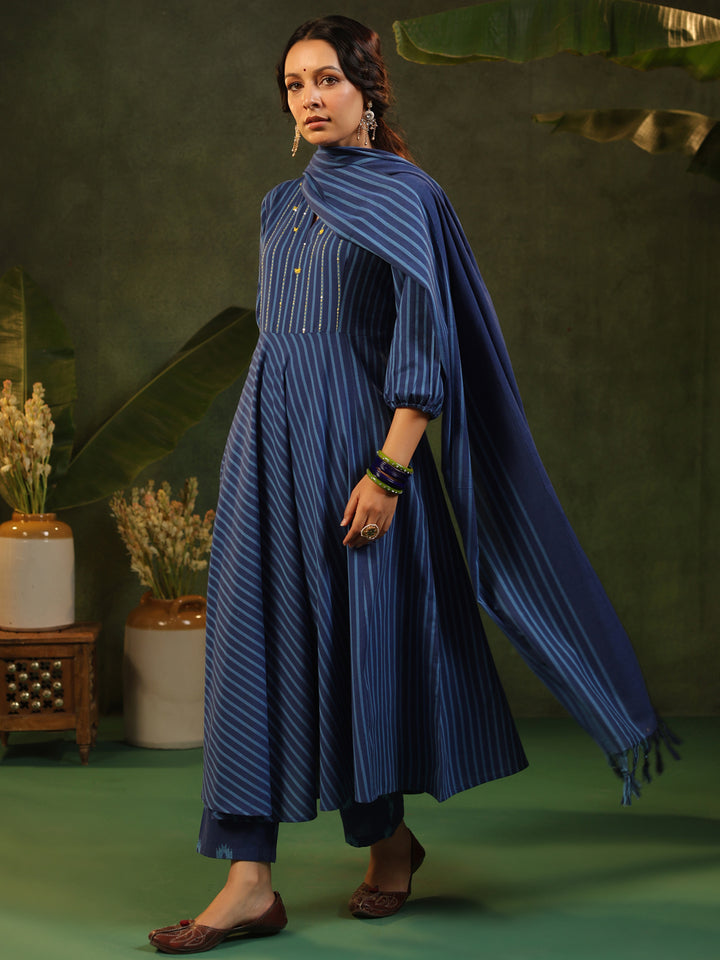 Irashi - Blue Handloom suit set
