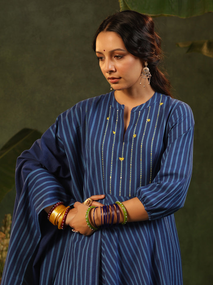Irashi - Blue Handloom suit set
