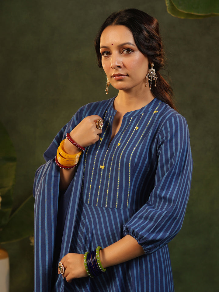 Irashi - Blue Handloom suit set