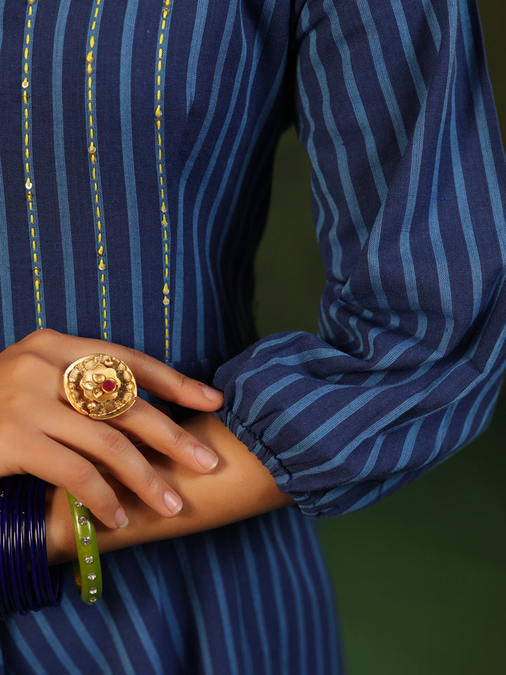 Irashi - Blue Handloom suit set