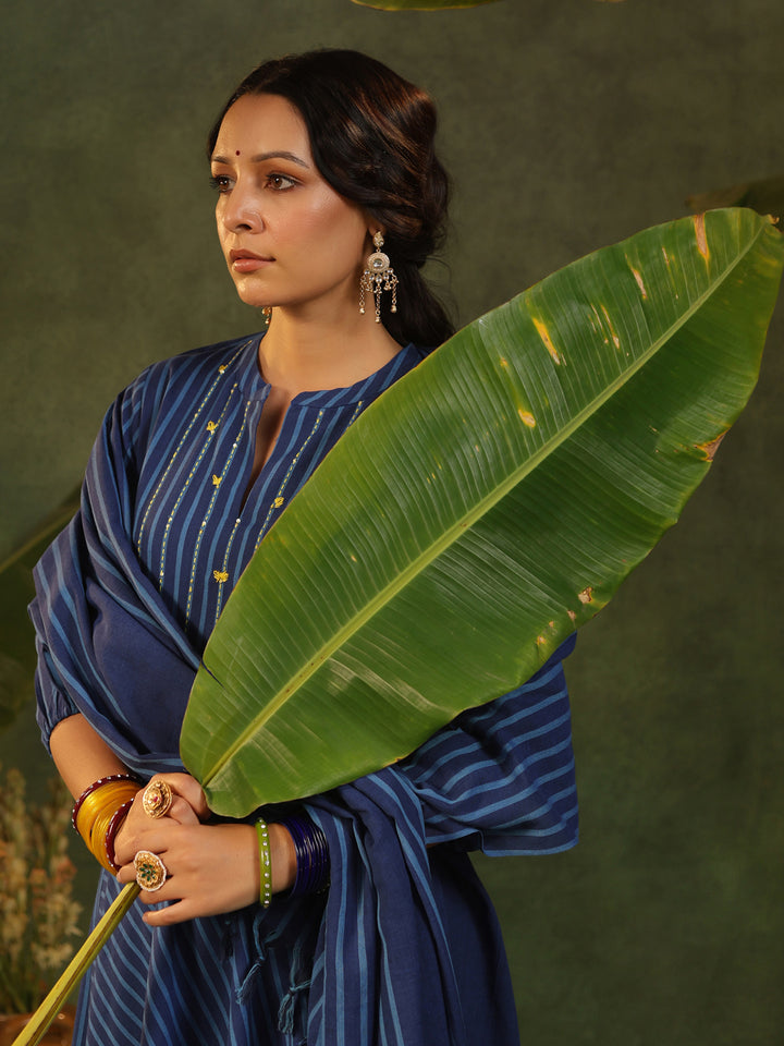 Irashi - Blue Handloom suit set