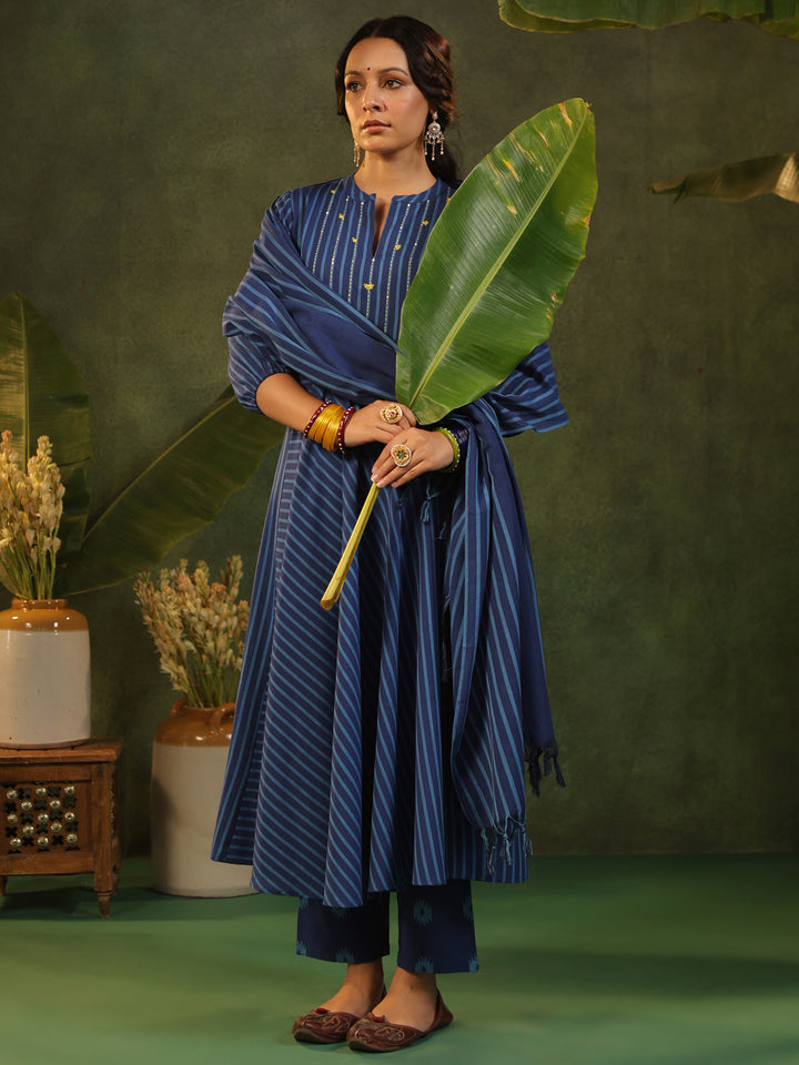 Irashi - Blue Handloom suit set