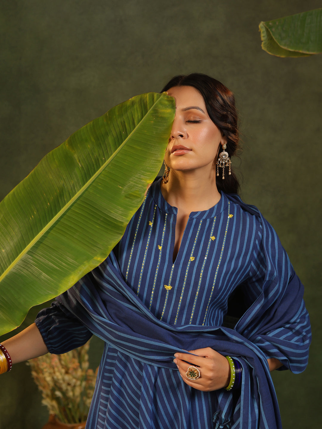 Irashi - Blue Handloom suit set