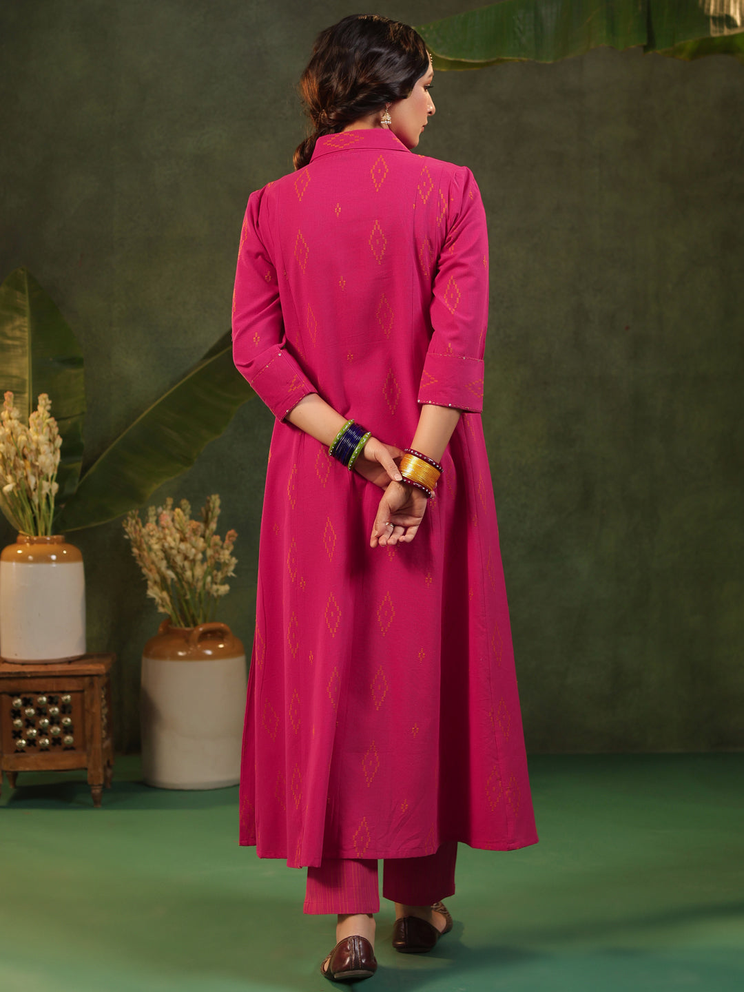 Gulabi - Pink Handloom Suit Set