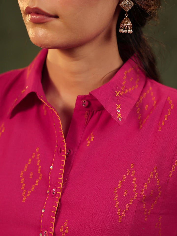 Gulabi - Pink Handloom Suit Set