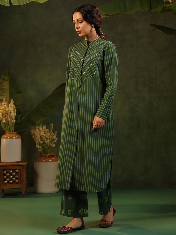 Vanika - Green Handloom Suit set