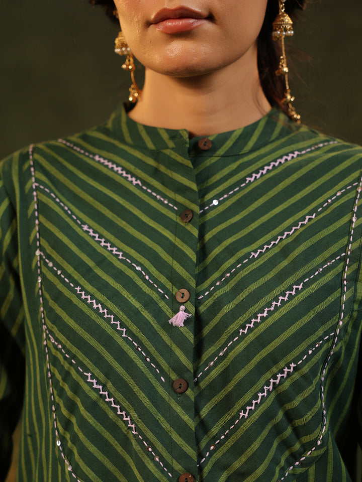 Vanika - Green Handloom Suit set