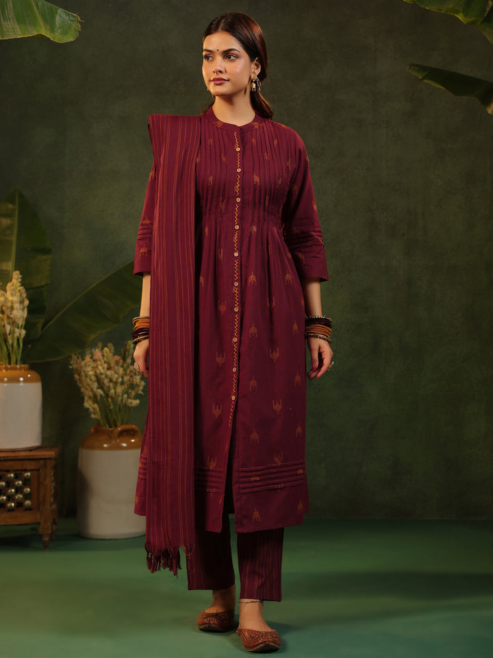 Tamiri - Red Handloom suit set