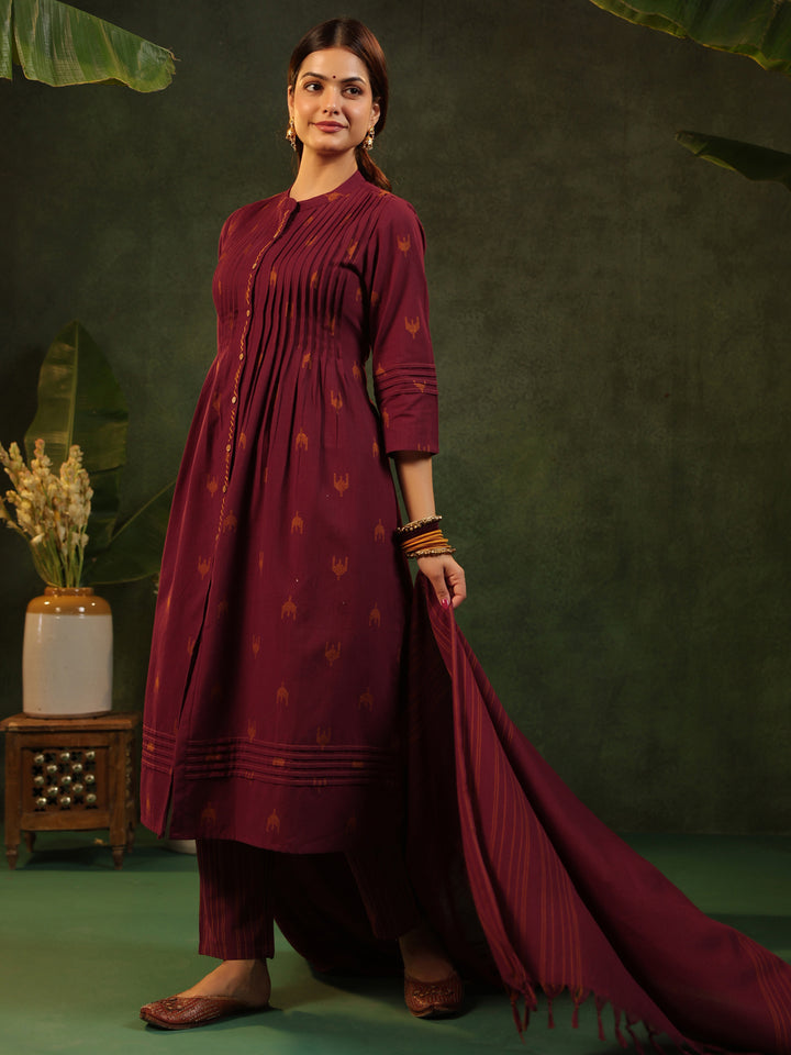 Tamiri - Red Handloom suit set