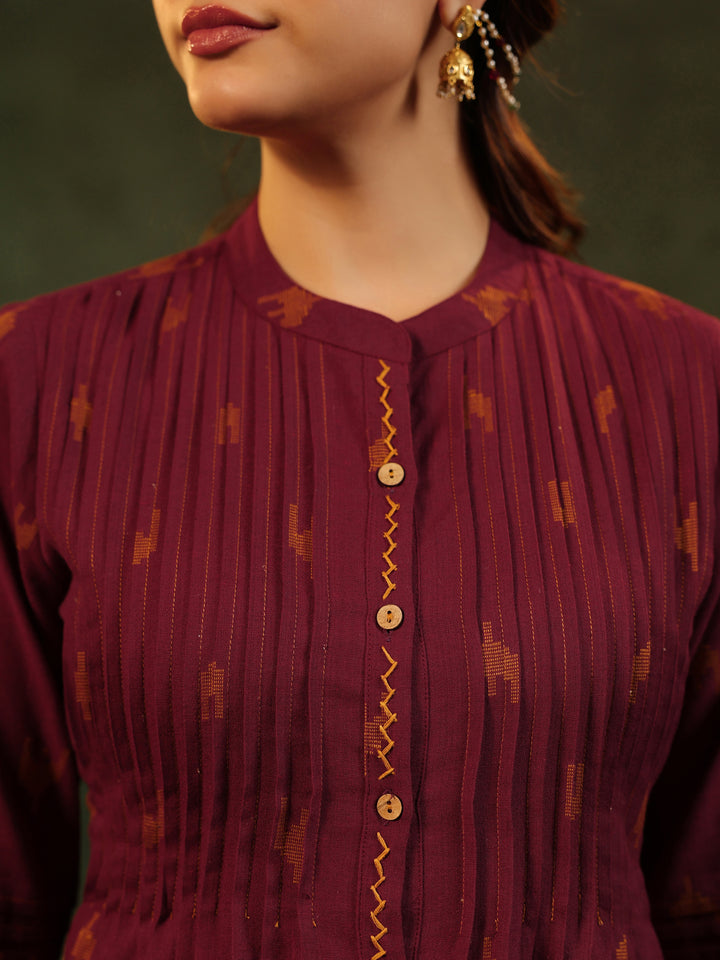 Tamiri - Red Handloom suit set