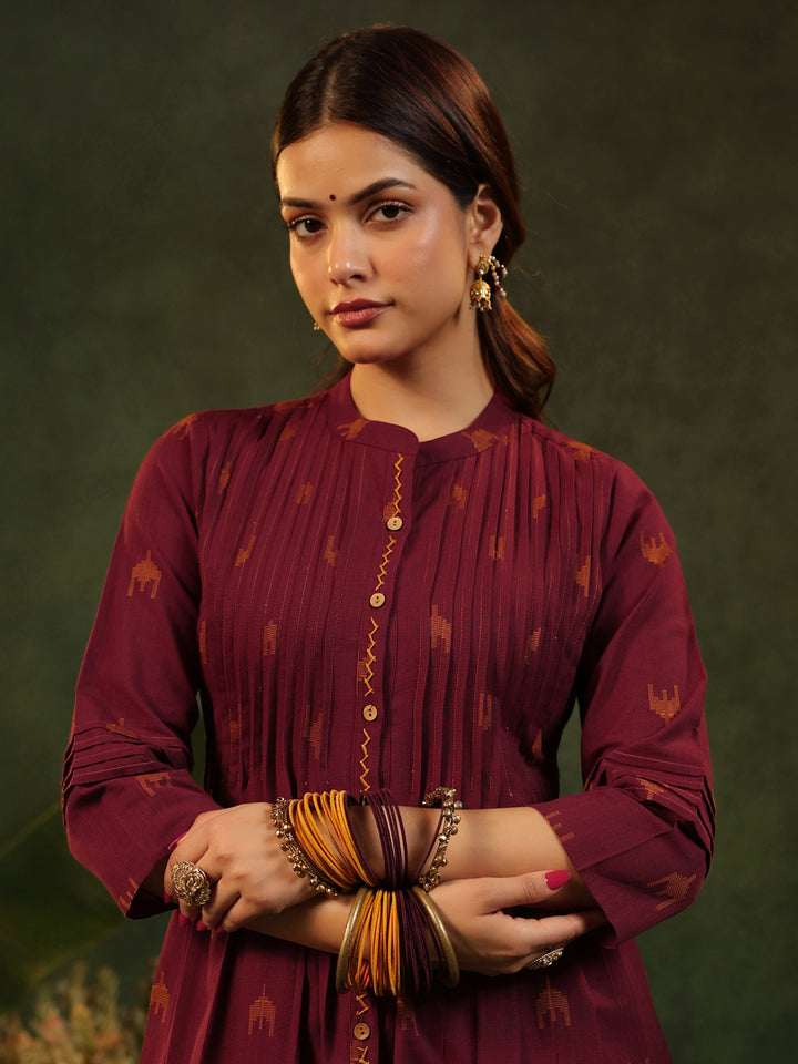Tamiri - Red Handloom suit set