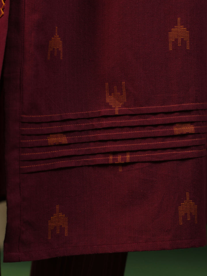 Tamiri - Red Handloom suit set