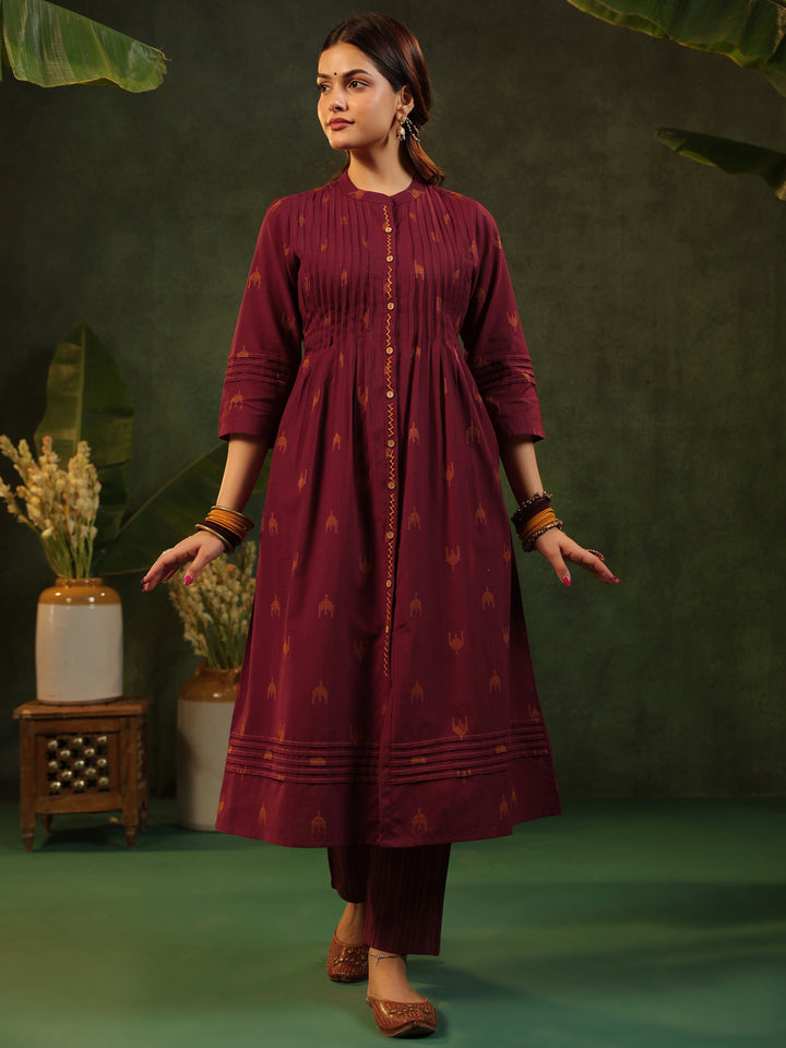 Tamiri - Red Handloom suit set