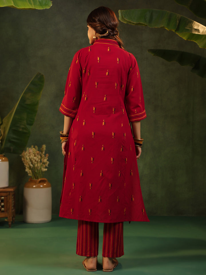 Sindu - Red Handloom suit set