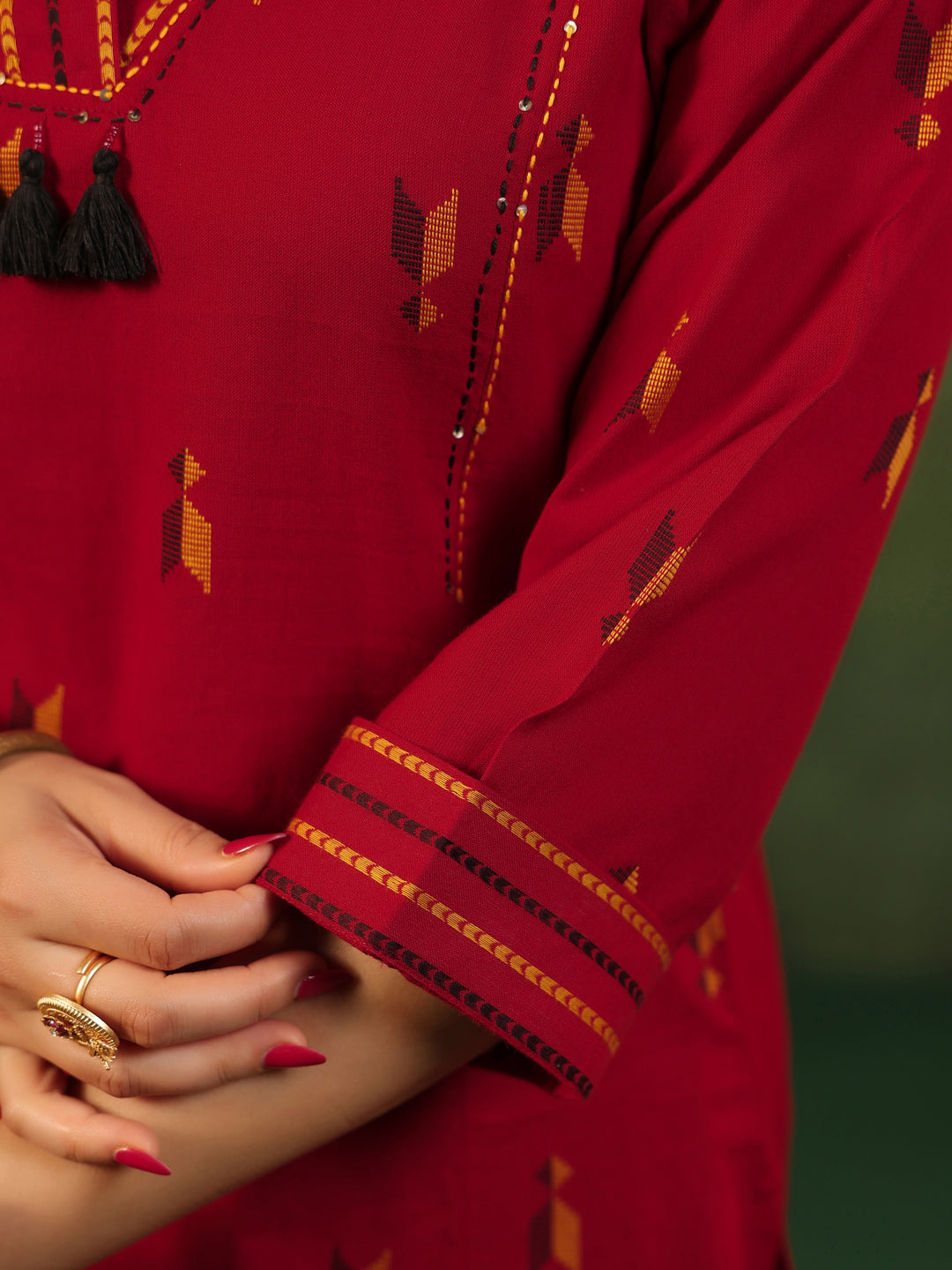 Sindu - Red Handloom suit set