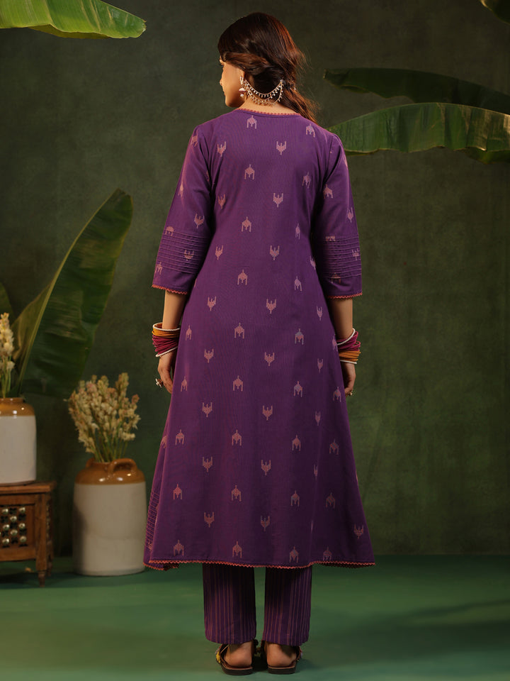 Nazakat - Purple Handloom suit set