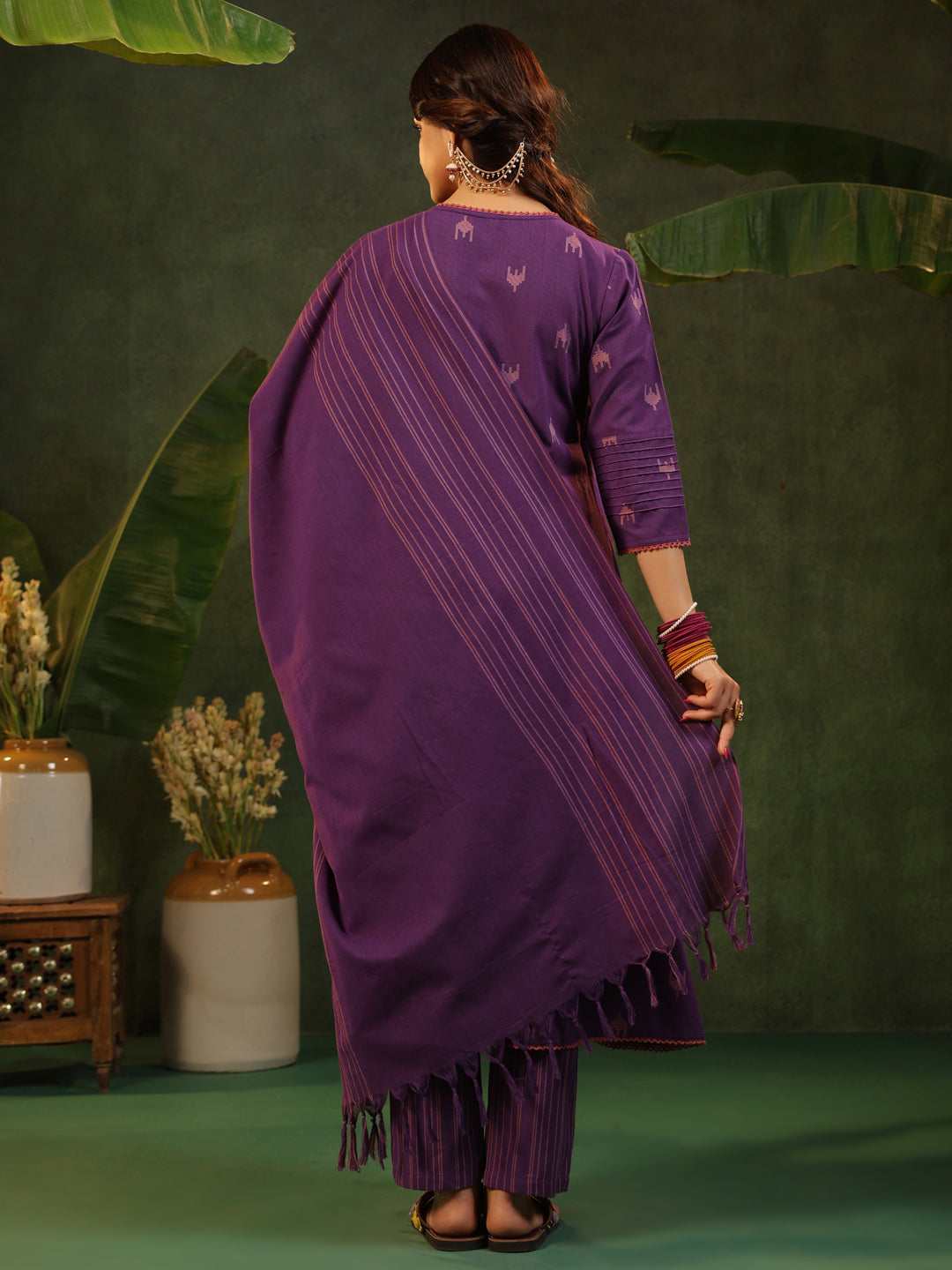 Nazakat - Purple Handloom suit set