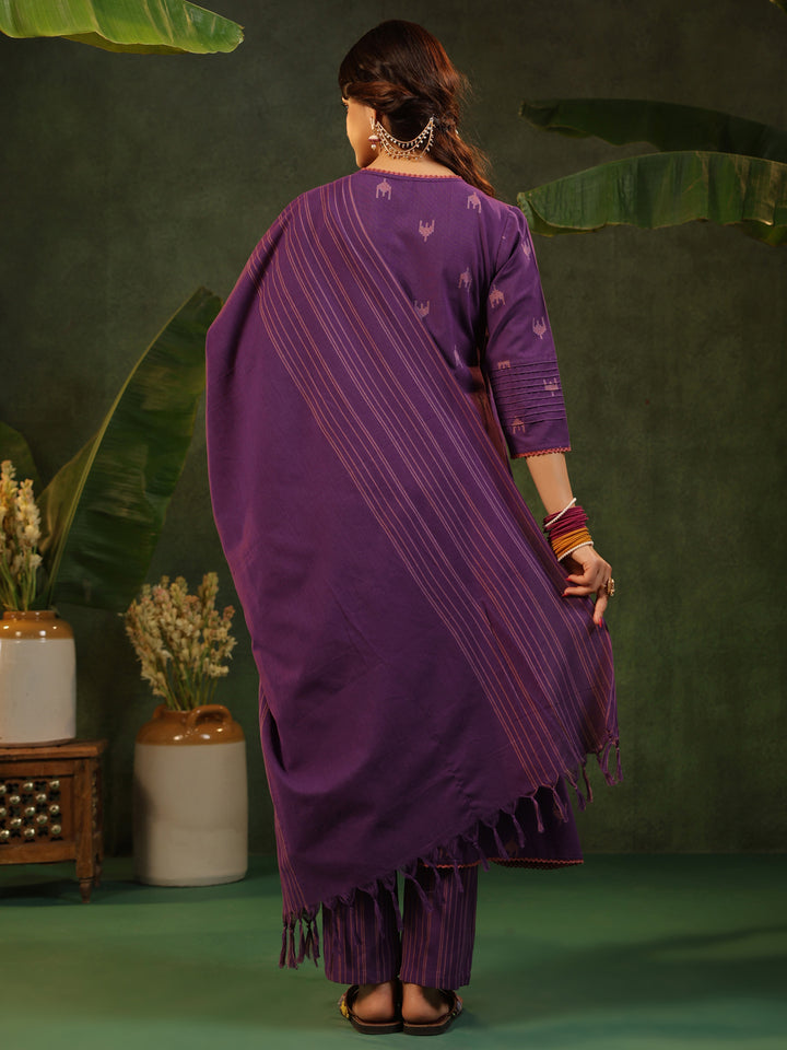 Nazakat - Purple Handloom suit set