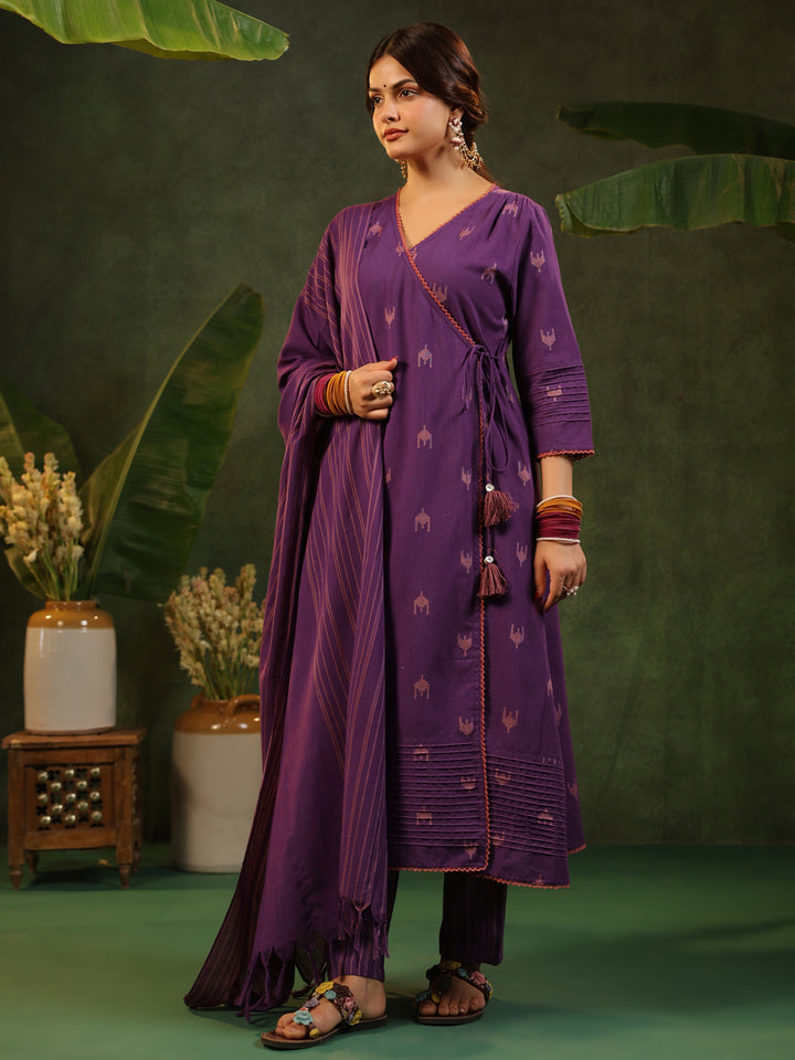 Nazakat - Purple Handloom suit set
