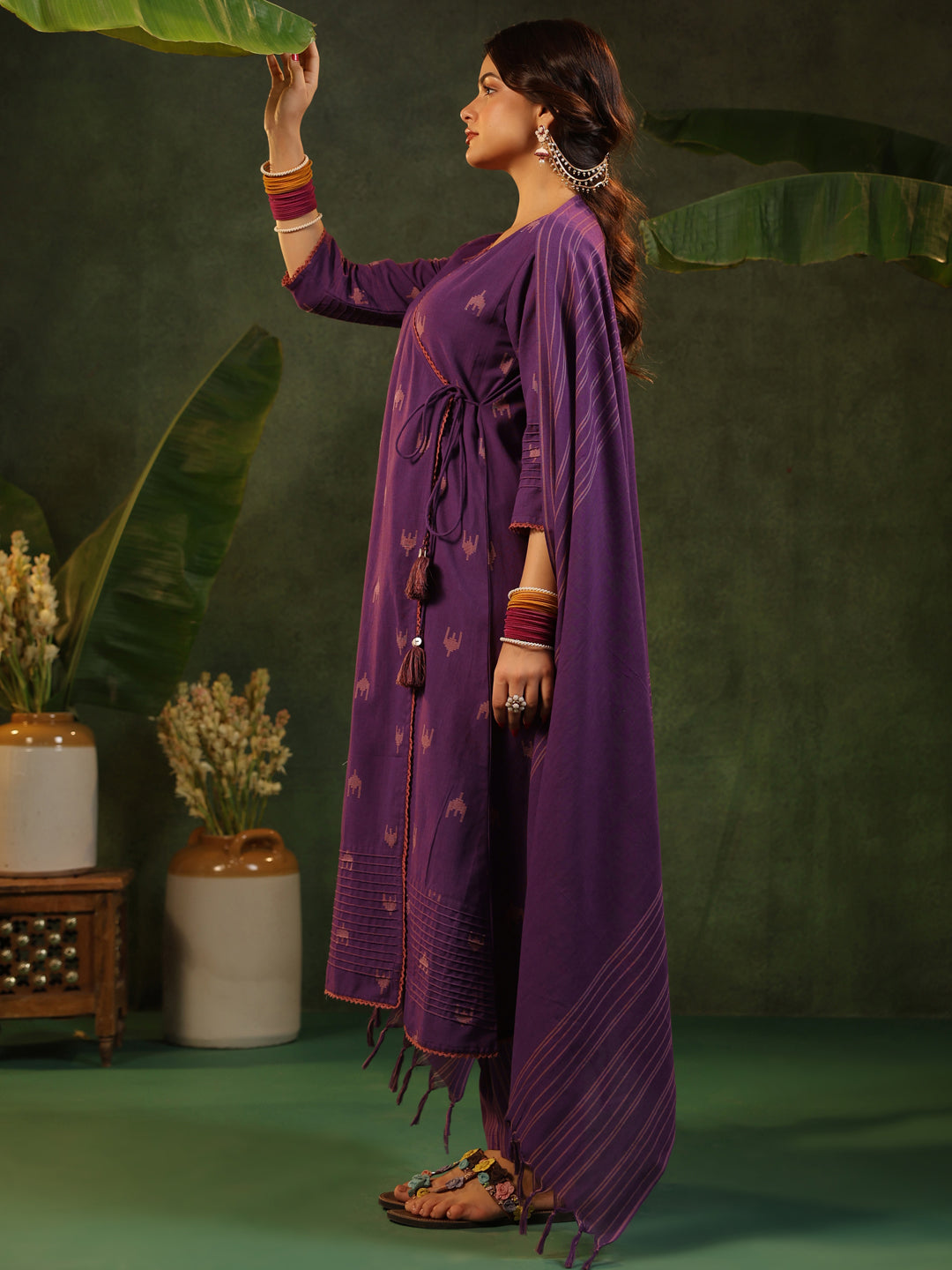Nazakat - Purple Handloom suit set