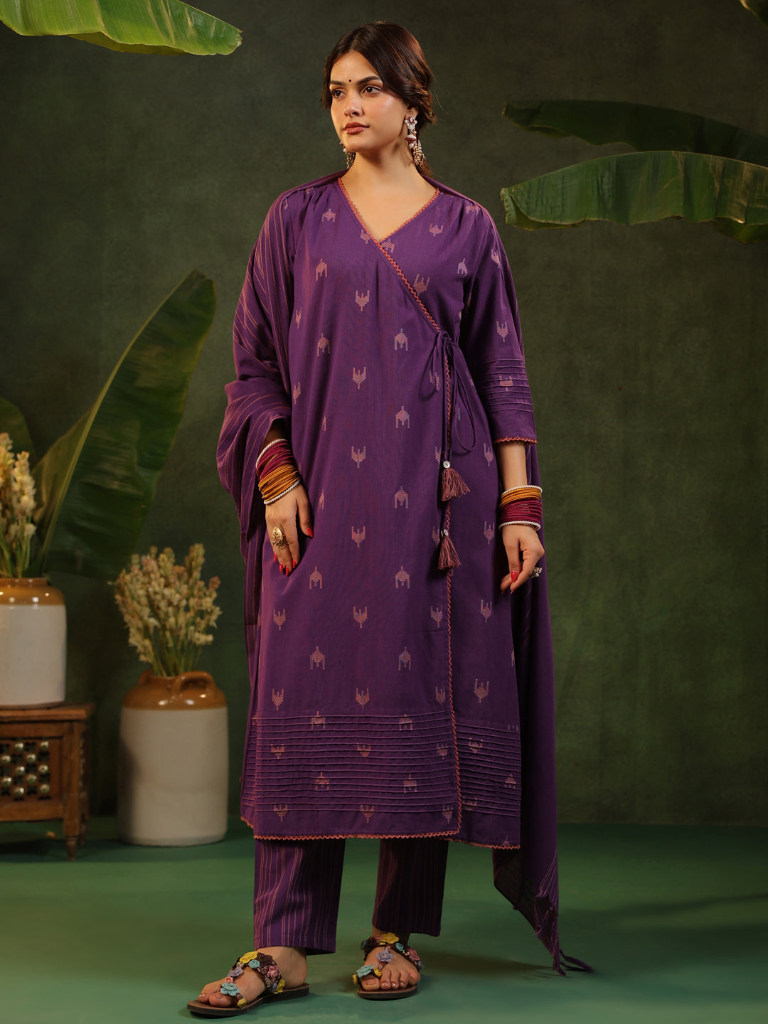 Nazakat - Purple Handloom suit set