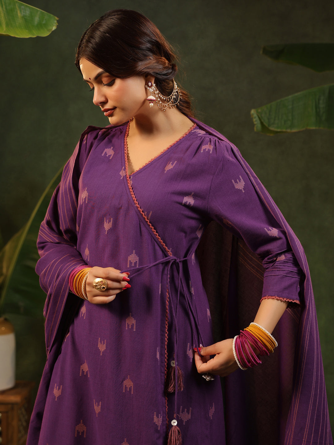 Nazakat - Purple Handloom suit set