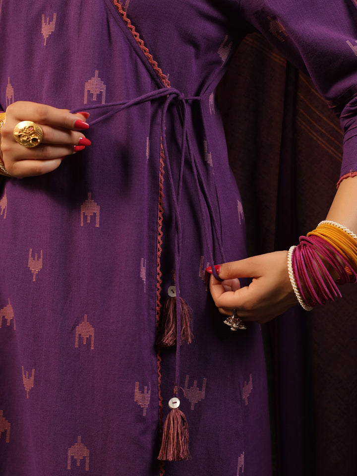Nazakat - Purple Handloom suit set