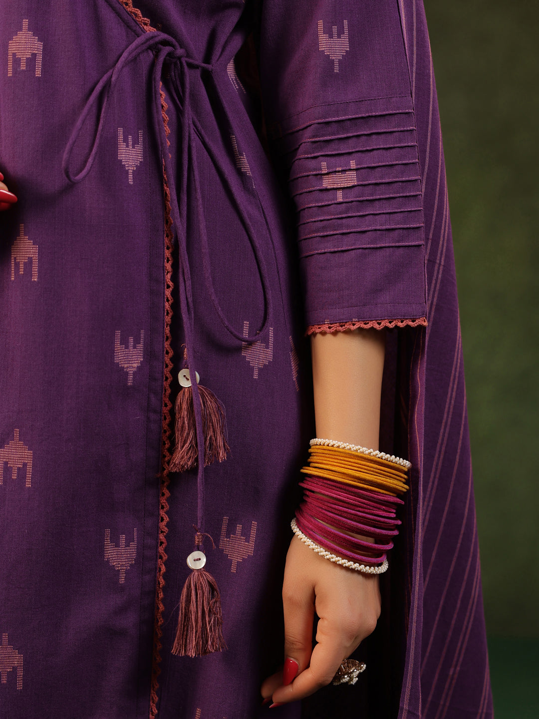 Nazakat - Purple Handloom suit set