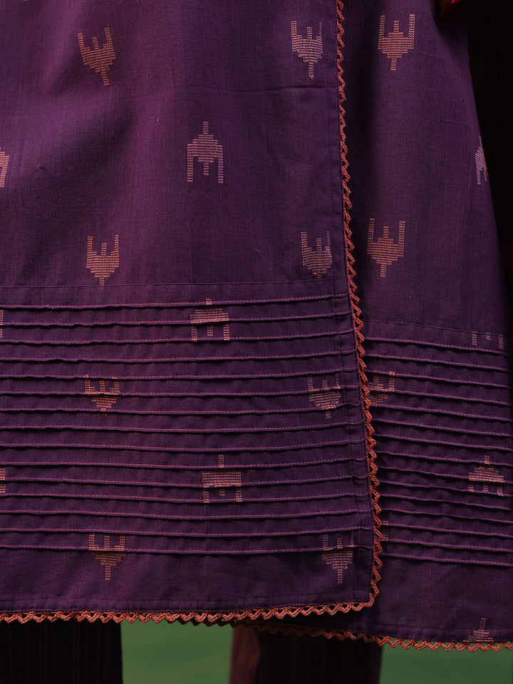 Nazakat - Purple Handloom suit set