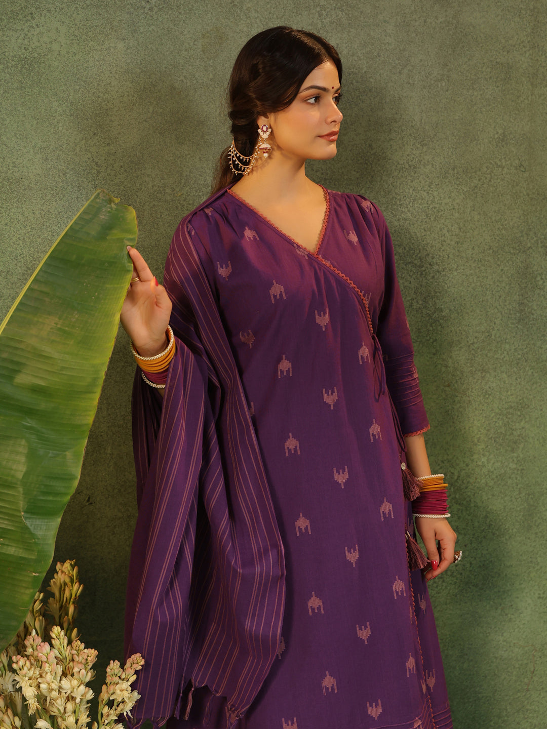Nazakat - Purple Handloom suit set