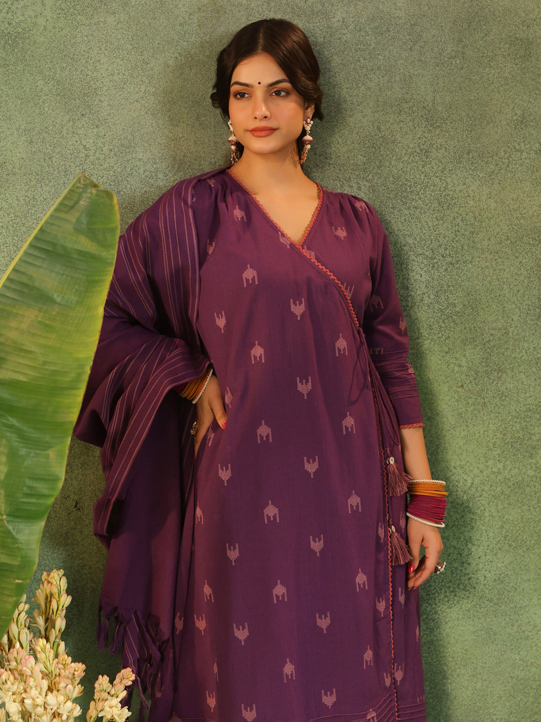 Nazakat - Purple Handloom suit set