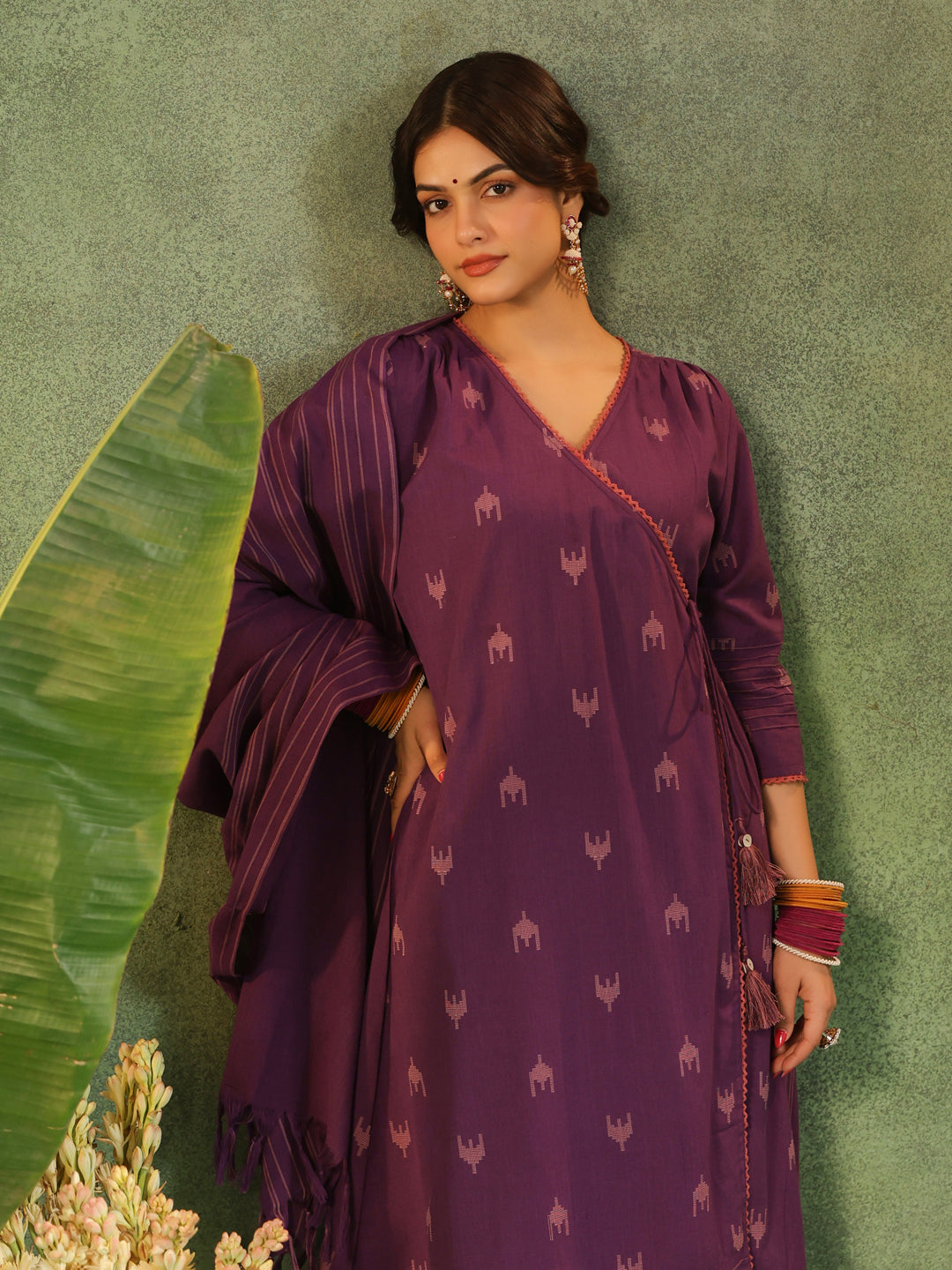 Nazakat - Purple Handloom suit set
