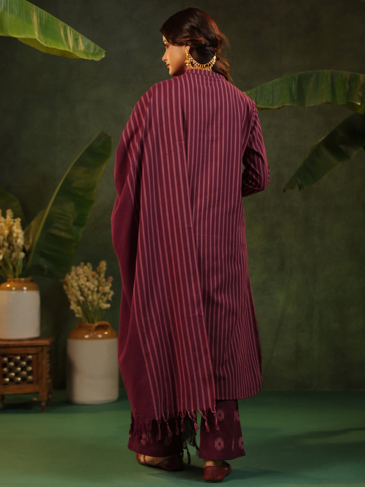 Rohini - Maroon Handloom Suit set