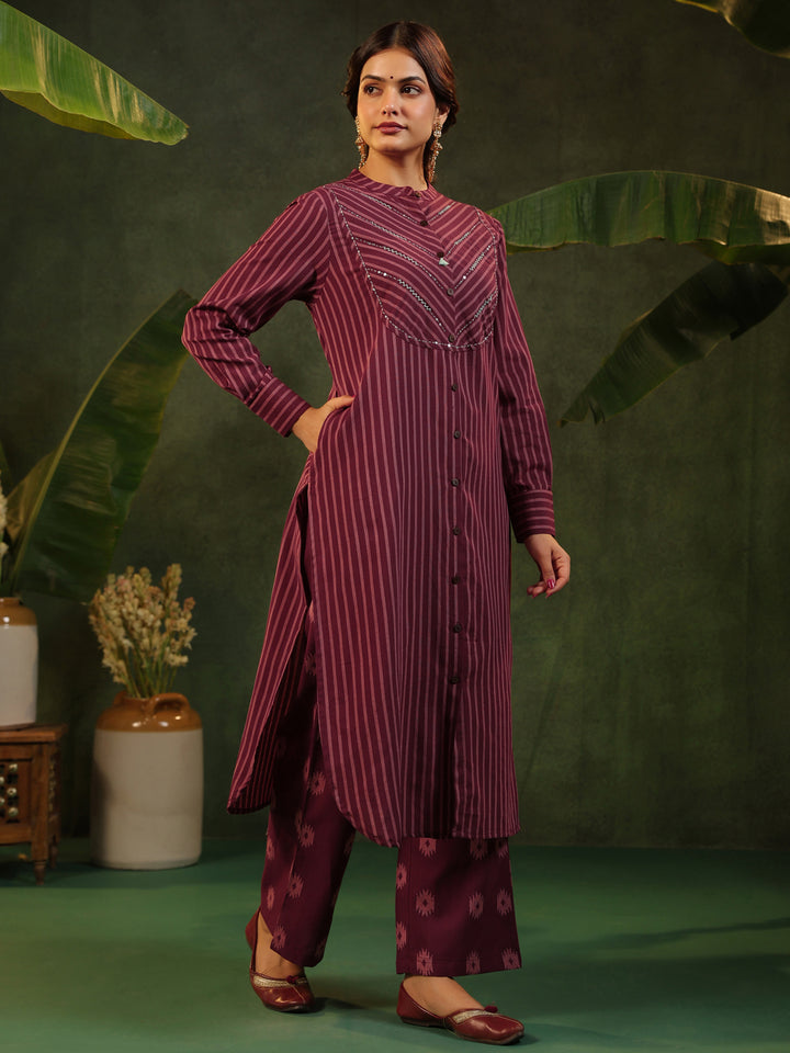Rohini - Maroon Handloom Suit set