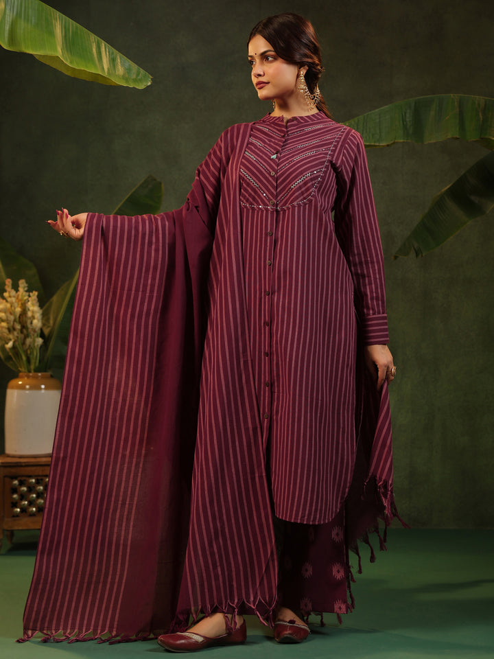Rohini - Maroon Handloom Suit set