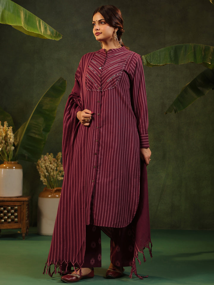 Rohini - Maroon Handloom Suit set