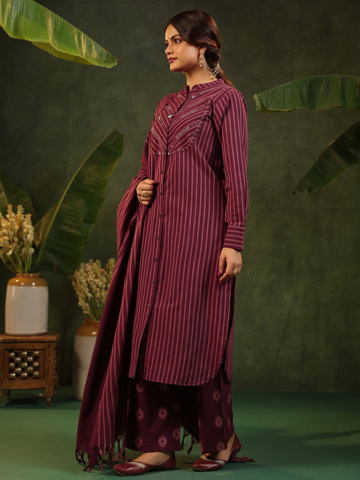 Rohini - Maroon Handloom Suit set