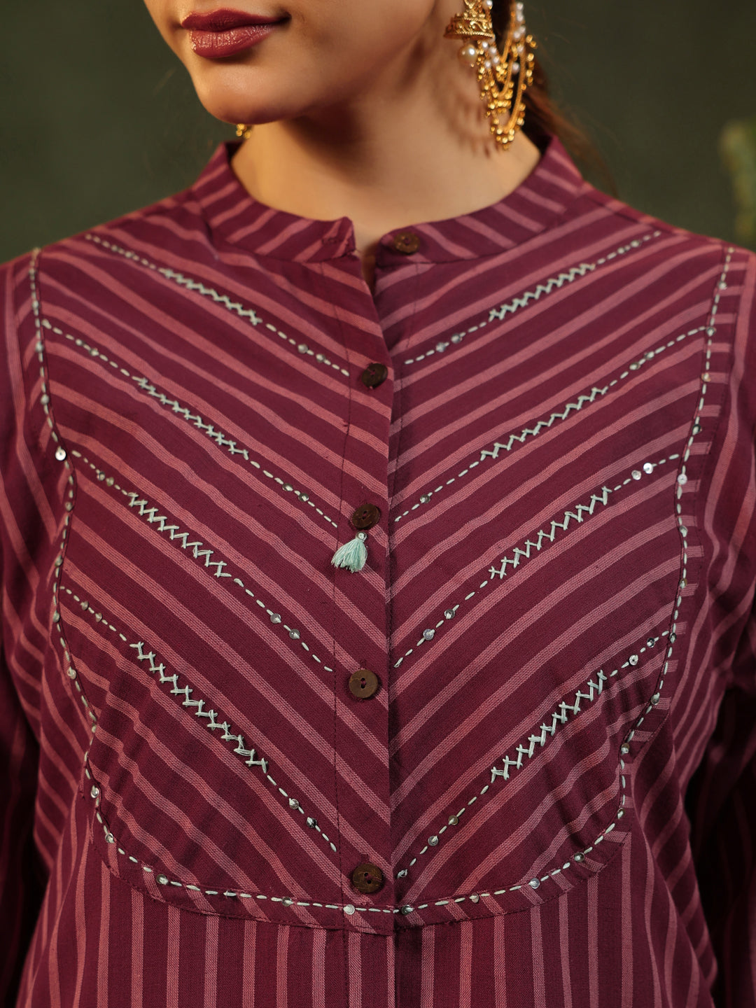 Rohini - Maroon Handloom Suit set