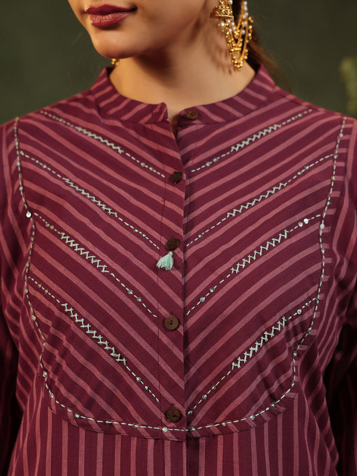 Rohini - Maroon Handloom Suit set