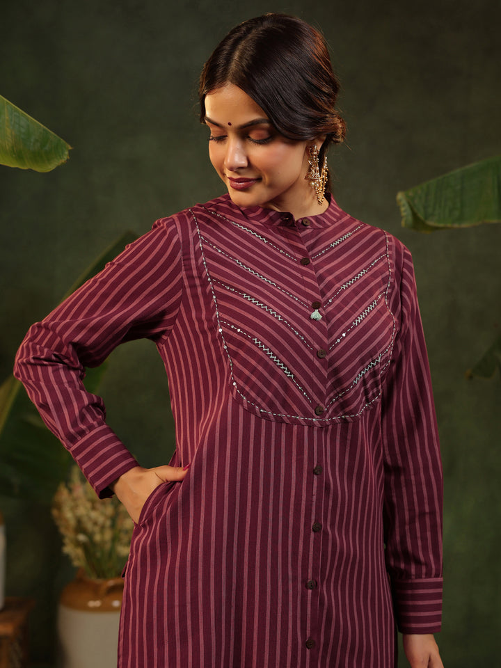 Rohini - Maroon Handloom Suit set