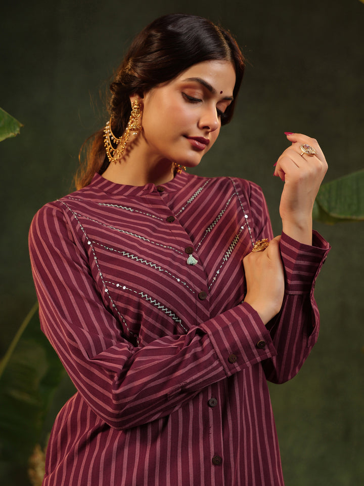 Rohini - Maroon Handloom Suit set